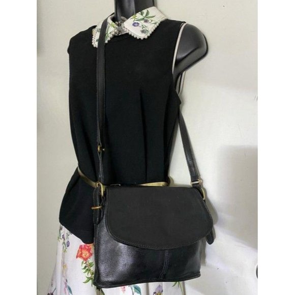 coach vintage black leather cross body bag - Picture 6 of 11